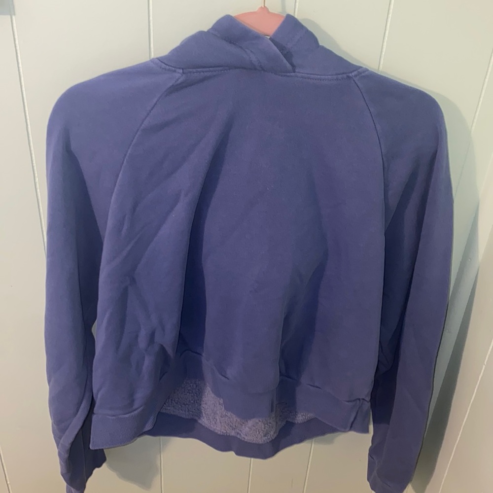 FOREVER 21 blue CROPPED long sleeve hoodie❤️ size L